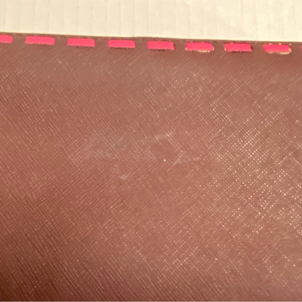 Henri Bendel New York Brown and Pink Zip Around Wallet with Sleek Design. - Picture 5 of 9